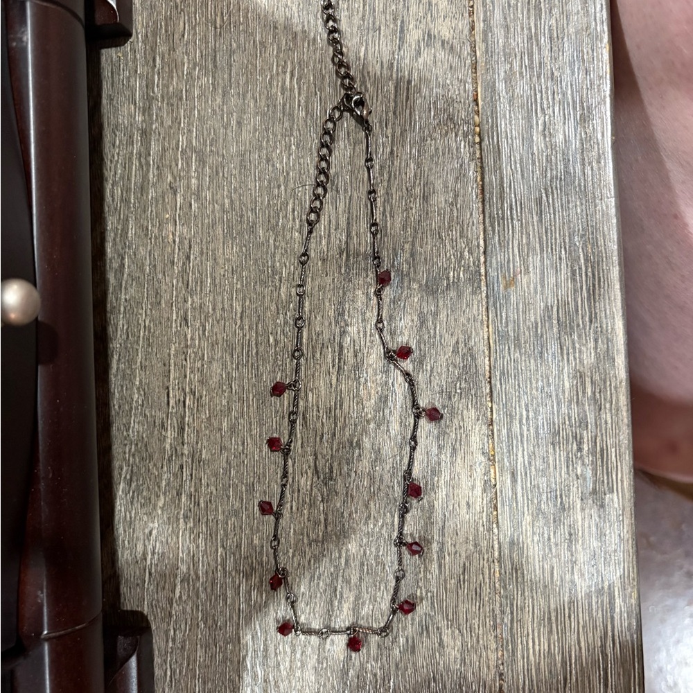 Vintage Red Beaded Necklace